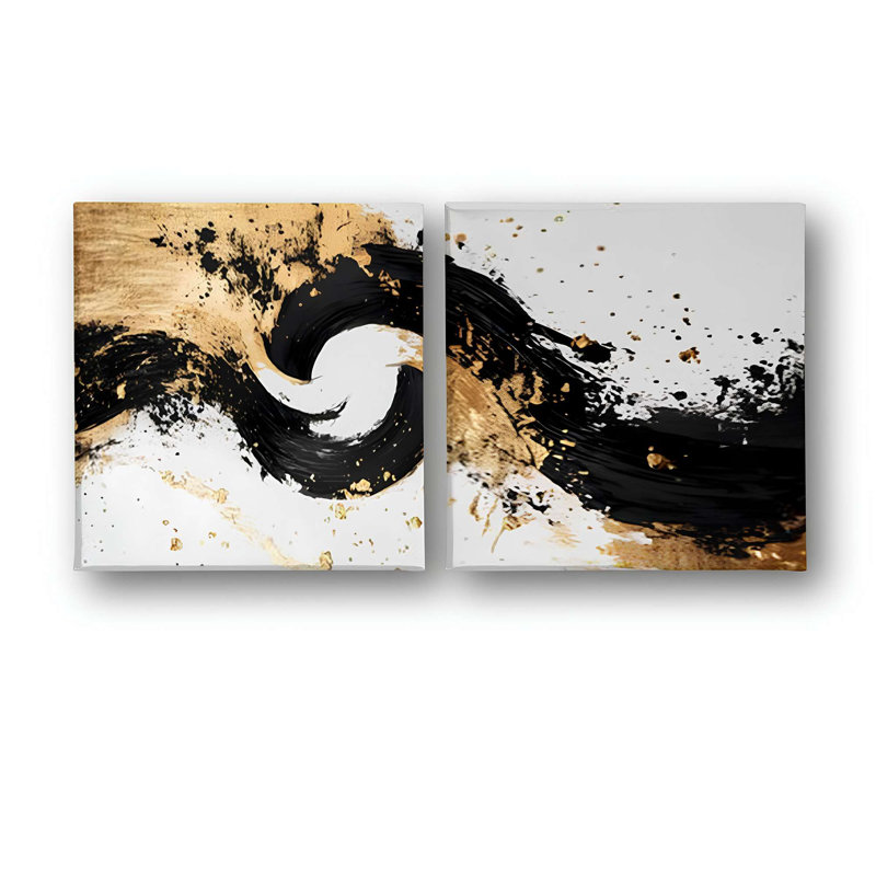 Stylish Decorative Canvas Paintings (2 Pieces), 12 x 12 Inches | 100% Canvas with 100% Wooden Frame | Perfect for Living Room, Bedroom, or Office Decor, Adds Elegance and Modern Touch to Any Space