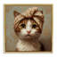 Chat avec cadre flottant tendance Turban, design par Jim Baldwin-448233785-448233786