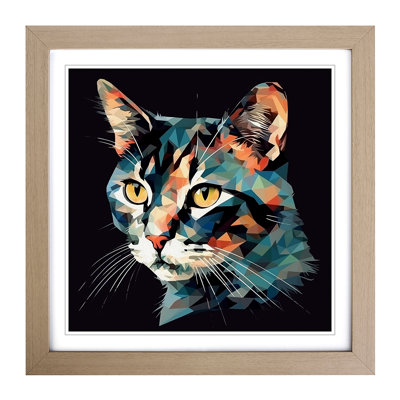 Cat Graphic Art No.4 - Framed Print