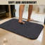 Ensemble de tapis de bain en microfibre épaisse gris foncé, tapis de salle de bain lavables à séchage rapide et antidérapants-637957042