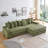 111.4 "Corduroy Sofa, Armrest With Cup Holder and Storage Function, Recliner Can Be Changed Left and Right, Suitable for Living Room Bedroom Lounge Area-1798311910