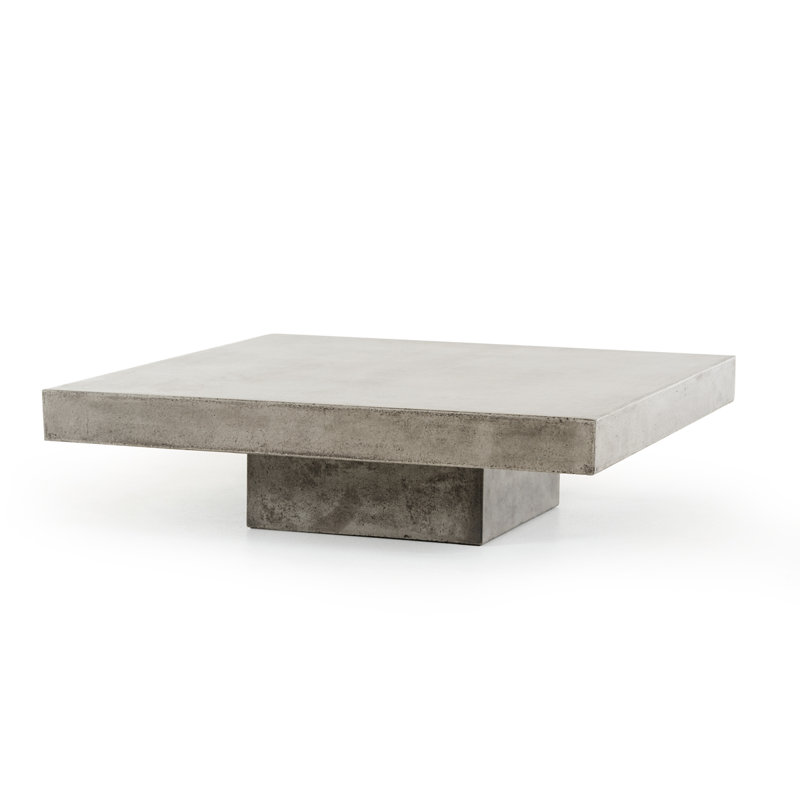 Table basse carrée en béton 43 "gris et gris foncé