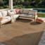Tapis tissé plat intérieur / extérieur de style jute géométrique sable / naturel facile d'entretien-57729014-60093677