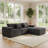 Spacious Gray Corduroy Sofas, Modern Modular Design for Home