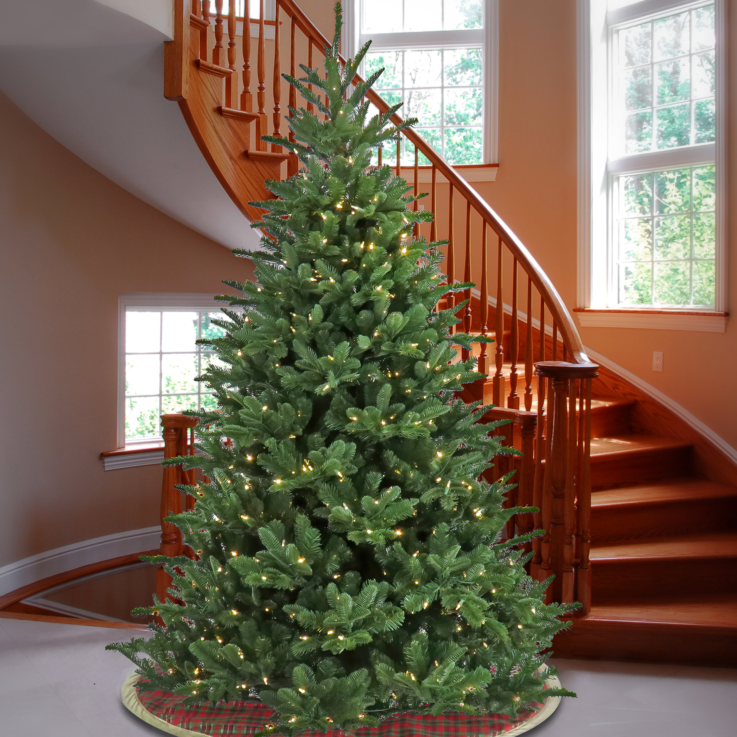 National Tree Company Pre lit Feel Real Christmas Norway Spruce Hinged