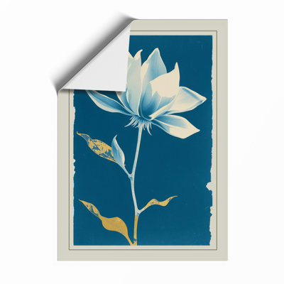 White Lotus Bloom Botanical - Framed Print