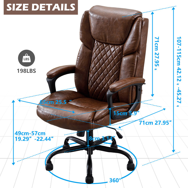 Fauteuil de direction ergonomique Cyrelle 350LB, Brun