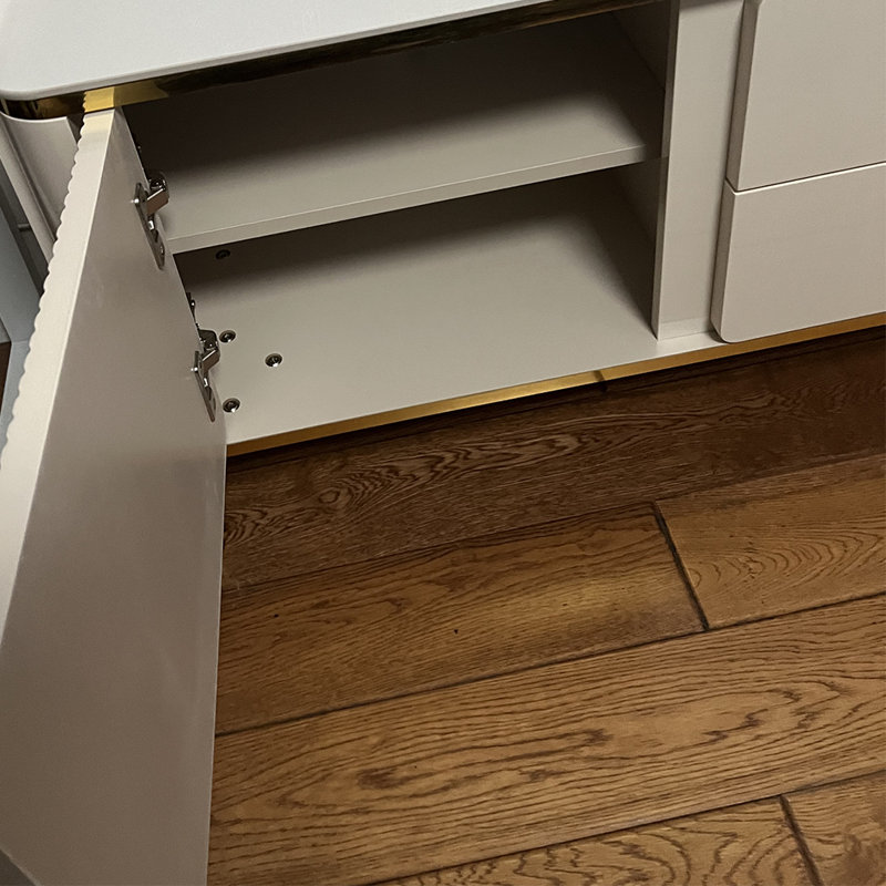 Meuble télé moderne et luxueux, 94.49", Or/beige