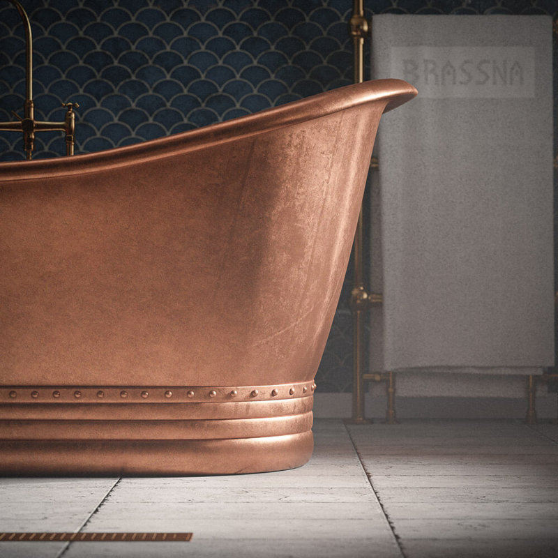 1750mm x 780mm Freestanding Copper Bathtub