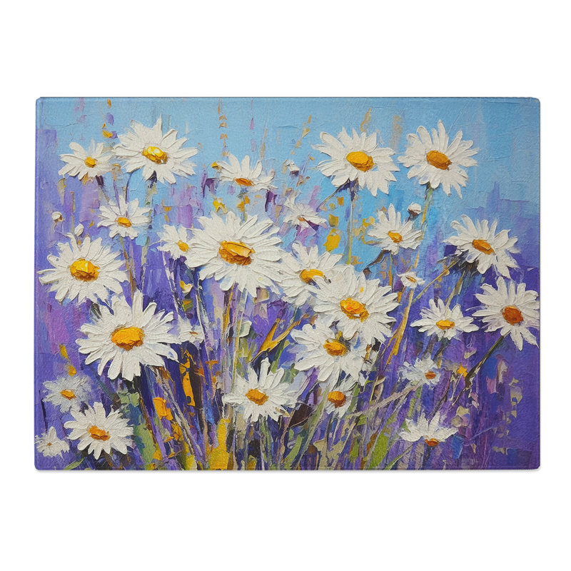 Daisy Palette Knife  Glass Chopping Board