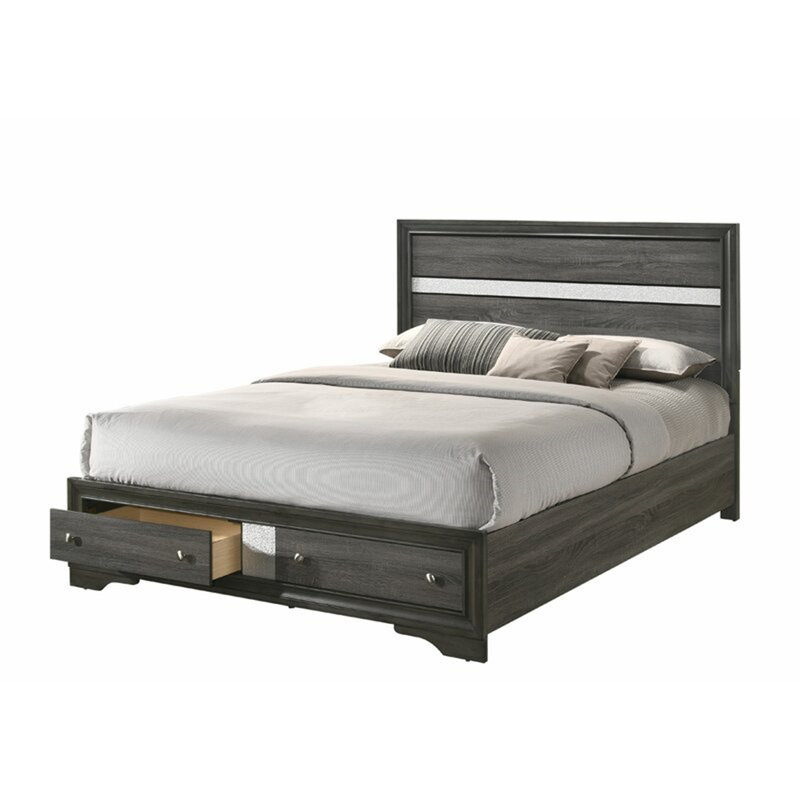 Blanding Platform Storage Bed, King, Gray