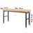 Adjustable Height Wood Workbench with Metal Frame and Power Outlets-1237568052