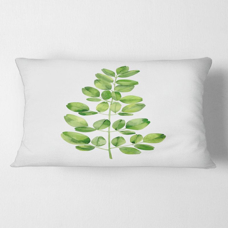 Rectangle, branche d'arbre tropical Moringa - coussin décoratif imprimé maison de campagne