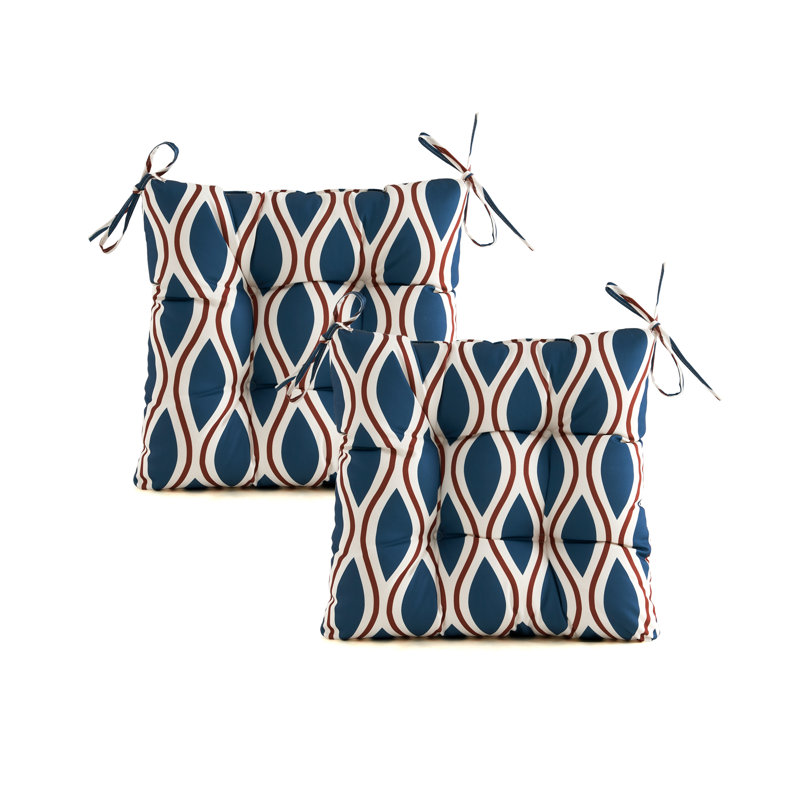 Outdoor Cushion Outdoor 4'' Seat Cushion, Blue Stripe Polyester Blend