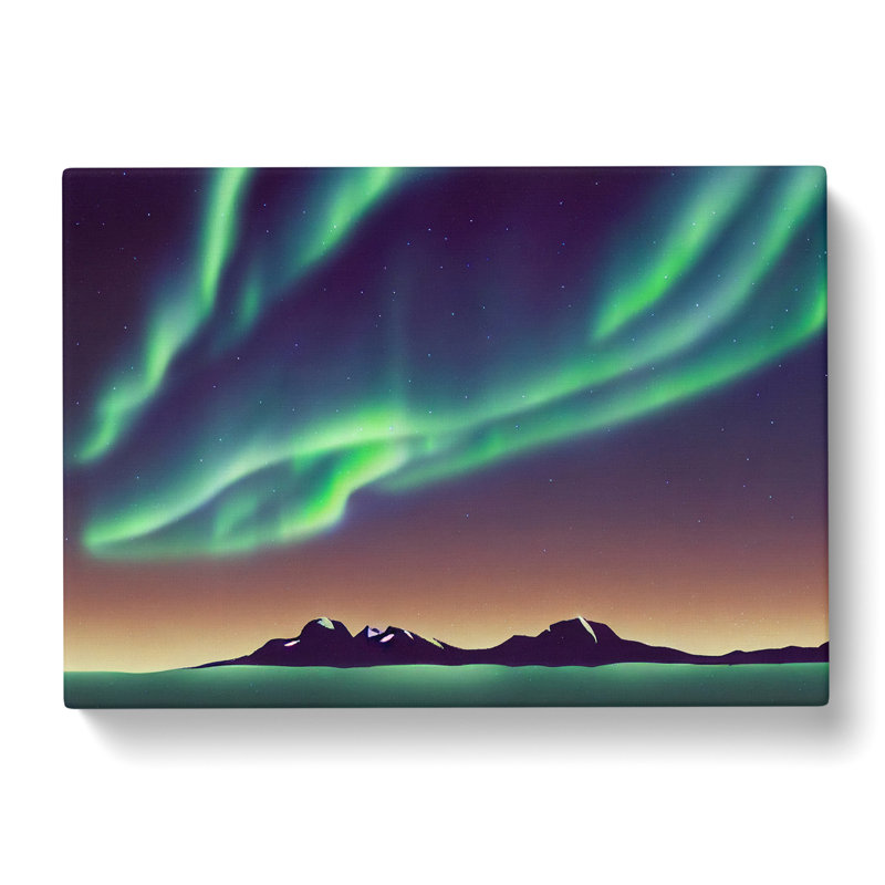 XXX-H1022-WF-866X Artsy Aurora Borealis - Wrapped Canvas Print, 35cm H x 50cm W x 3cm D
