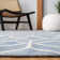 Rodgers Hand Woven Flat Weave Wool/Cotton Geometric Rug in Blue/Ivory