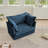 Slip-Covered Armchair With 1 Big Back Cushion And 2 Big Toss Pillows, Single Deep Seat Comfy Single Couch Sofa Multiple Large Soft Pillows-1235998920
