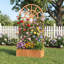 Lit de jardin surélevé en bois massif 71 pouces avec treillis robuste pour plantes grimpantes et écran d'intimité-648696407