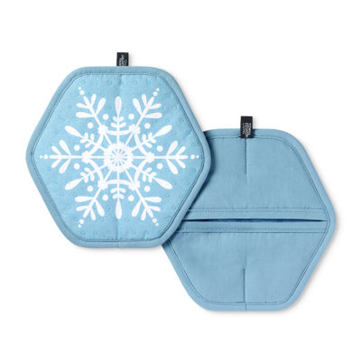 Lot de 2 maniques en forme de flocons de neige TOWN & COUNTRY LIVING
