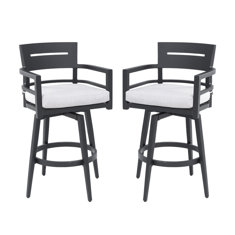 Chaises de bar 2 pièces Modern Modern, Gris