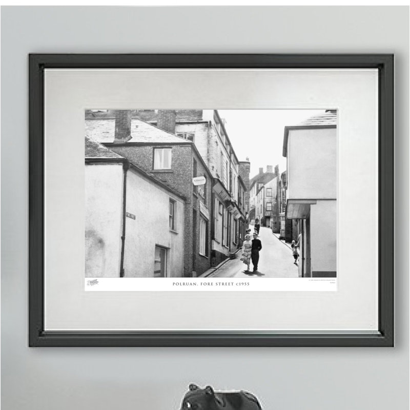 Polruan, Fore Street C1955 - Single Picture Frame Print, 45cm H x 60cm W x 2.3cm D