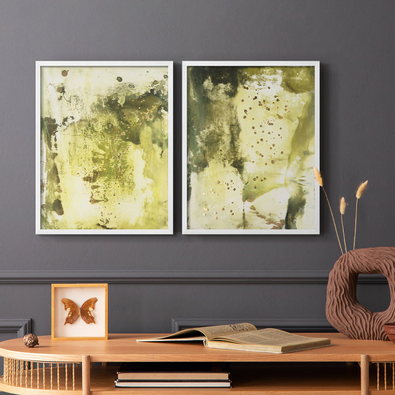 Impression encadrée Canyon Diptych I-Premium - prête à être accrochée - aucun clou requis - aucun clou requis, Blanc