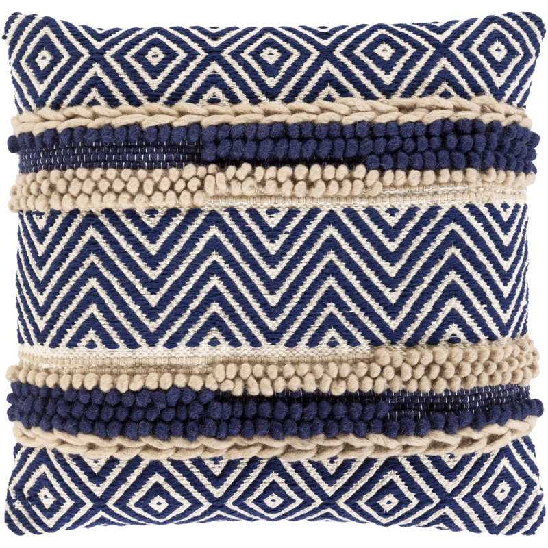 Housse de coussin décoratif à chevrons, 18 po x 18 po, Polyester/ bourre en polyester