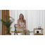 Table de chevet en rotin de bambou avec table d'appoint et porte rabattable