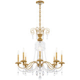 Helenia 8 Light 31.5in x 34in Chandelier in Heirloom Silver with Clear Heritage Handcut Crystals