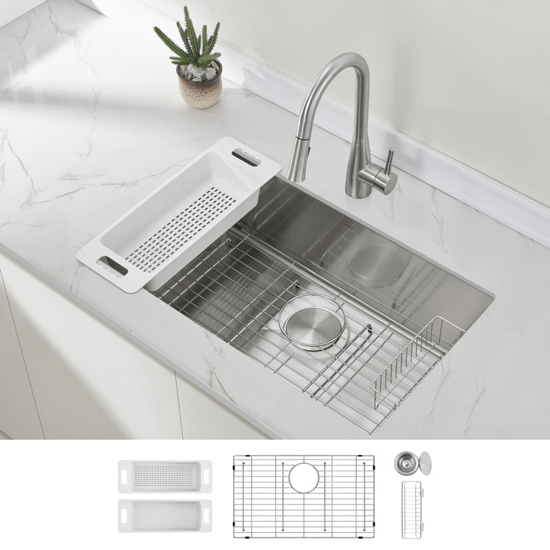 Modena Undermount Bar and RV Sink, 16-Gauge Stainless Steel (13 x 15)
