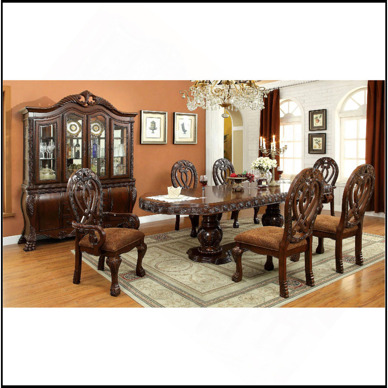 Ensemble de 2 chaises d'appoint formelles et majestueuses en bois massif et cerise