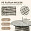 Round PE Rattan Outdoor Dining Coffee Table with Tempered Glass Top & Umbrella Hole for Patio Garden Balcony-459983185