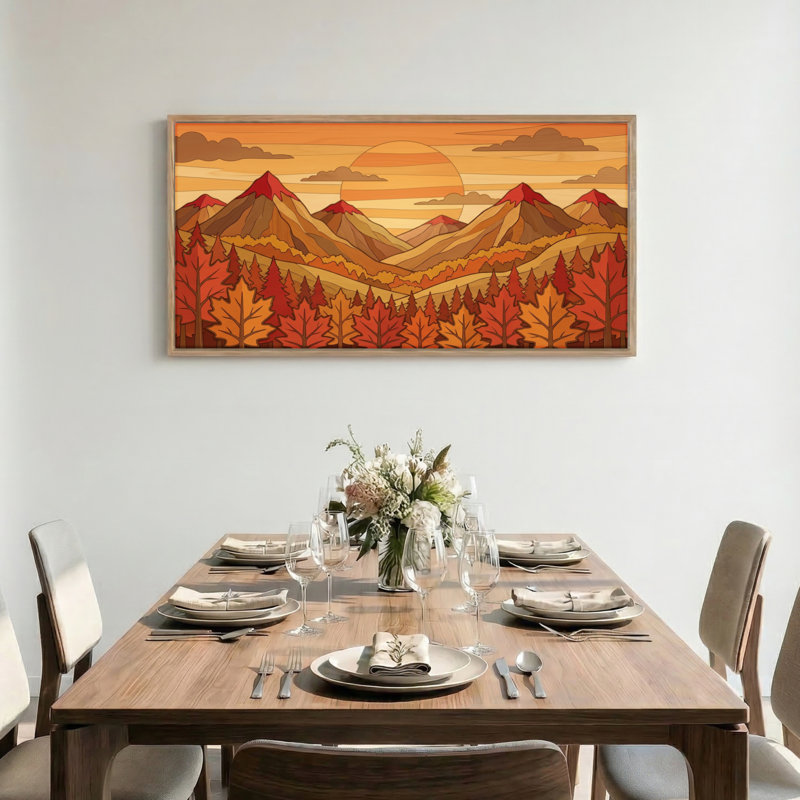 Tableau encadré sur toile « Montagnes d'automne », 122 x 61 cm (48 x 24 pouces), lot de 1, 48 x 24 pouces