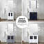 72 po Meuble-lavabo double large bleu marine avec armoire latérale, plateau en céramique blanche, structure en bois massif, tiroirs à fermeture en douceur, deux espaces de rangement intérieurs, sept tiroirs pour un rangement abondant,-1209132087