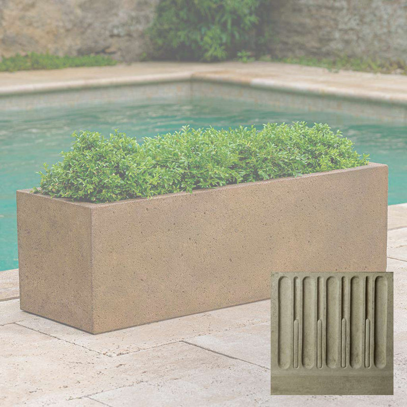 Boîte à fleurs en béton coulé Trough, Vert