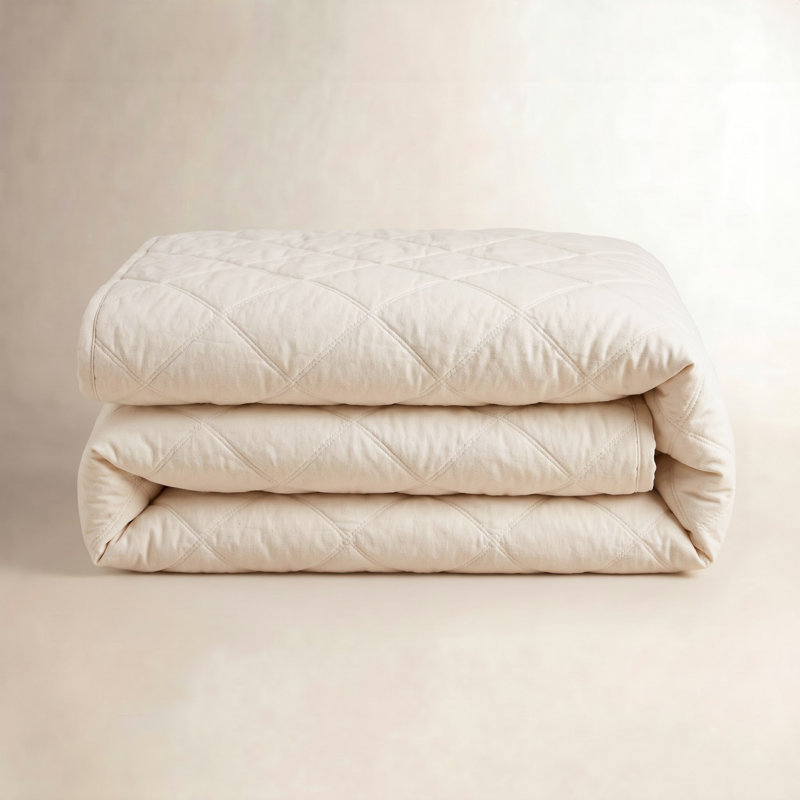 Diamond-Stitched Organic Cotton Comforter, Undyed, King Comforter