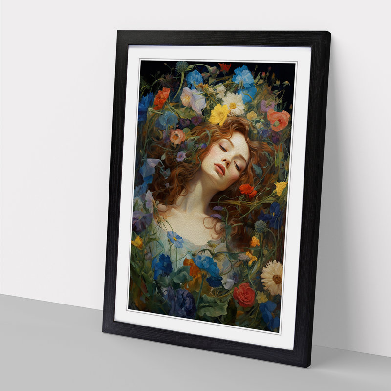 Wildflowers Renaissance - Framed Print, Black , 34cm H x 25cm W x 2cm D