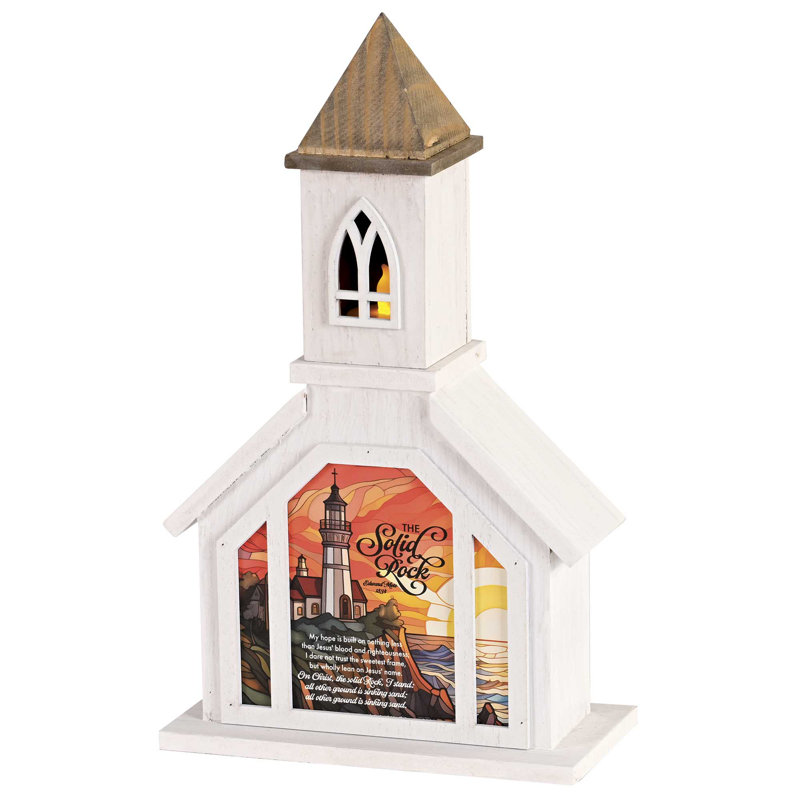 Church Figurine The Solid Rock 13H