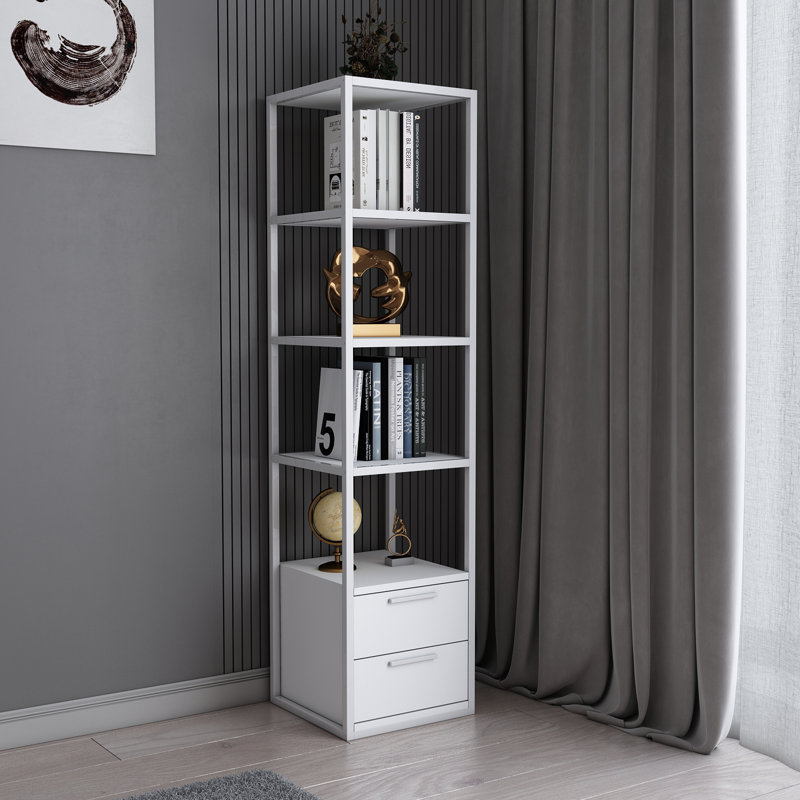 Lininger 169cm H x 39cm W Bookcase, White