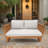 Baryn Acacia Patio Loveseat With Cushions