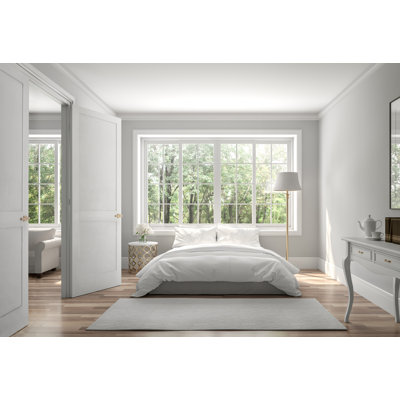 Reso Gauss Solid Core Primed Double Pre-hung French Door with Catch ball