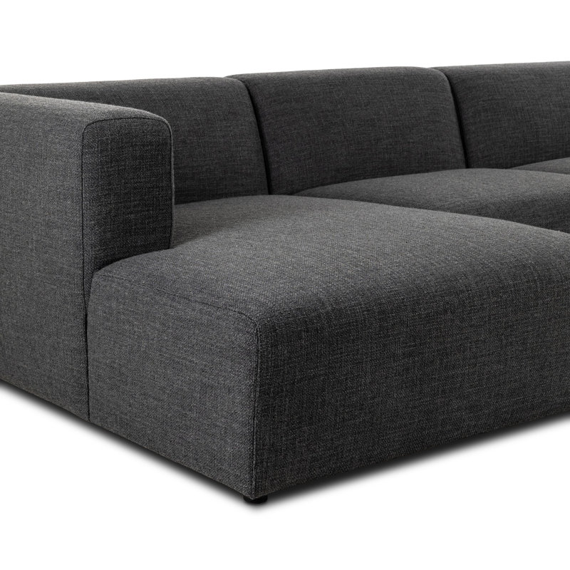 Lawndale 5PC Sectional W/ RAFC-Napa Sandstone, Left Hand Facing, Fayette Cloud Polyester Blend