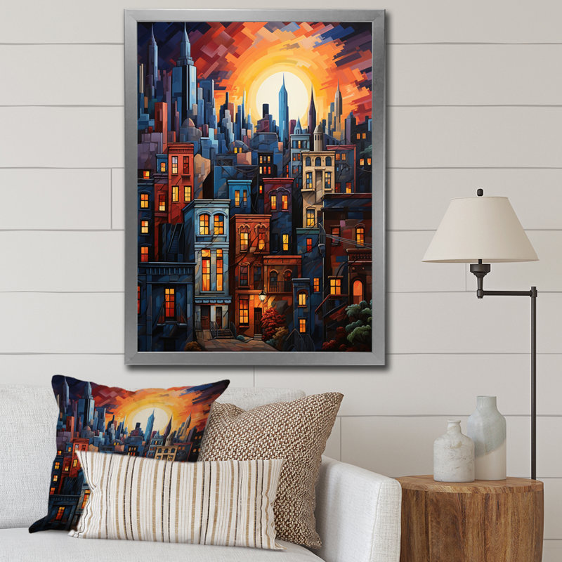 «Laiyah Chicago Popart IV», reproduction sur toile, Cadre photo argenté, H 40 po x l 30 po x P 1,5 po