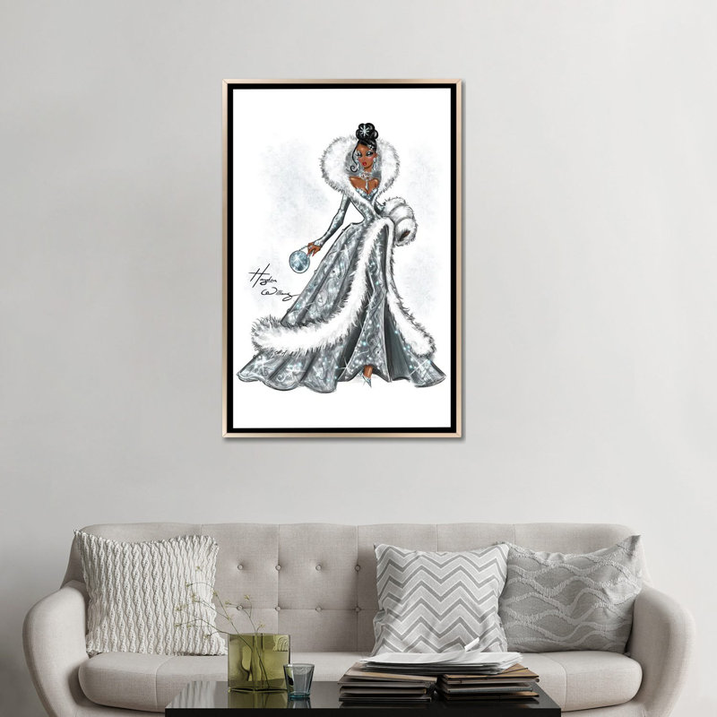 Givre d'hiver - HWI579, H 48 po x l 32 po, Impression sur toile flottante sans passe-partout, Champagne