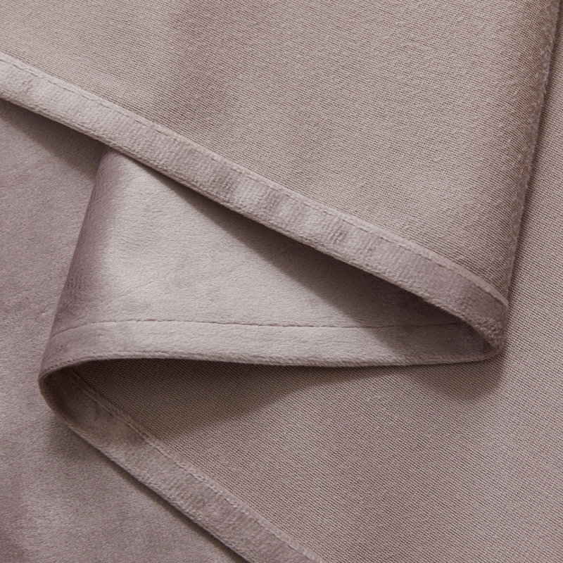 Deavion Velvet Solid Color Metal Grommets Room Darkening Curtain Panels, 52" W x 96" L, Purple Pink