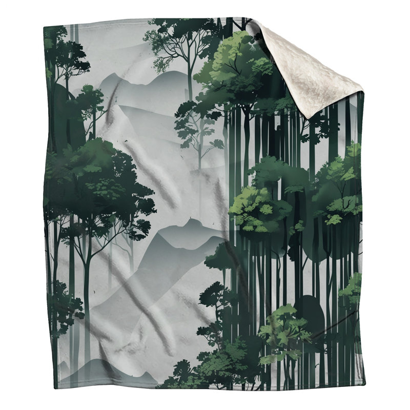 Dense Forest Silhouette Blankets, 50in W x 60in H