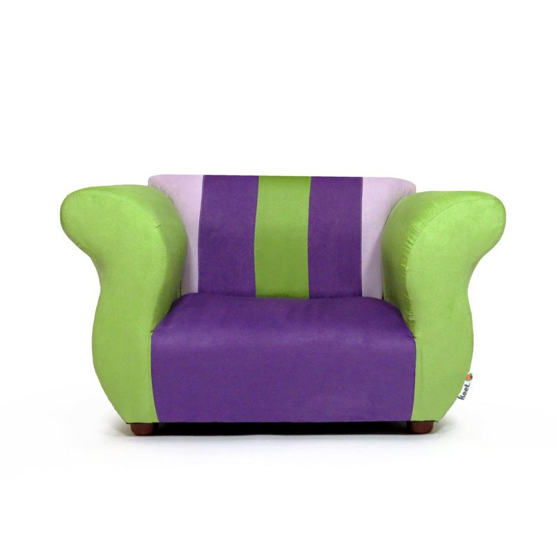 Fauteuil club en microsuède Espere Kids, Mauve / vert