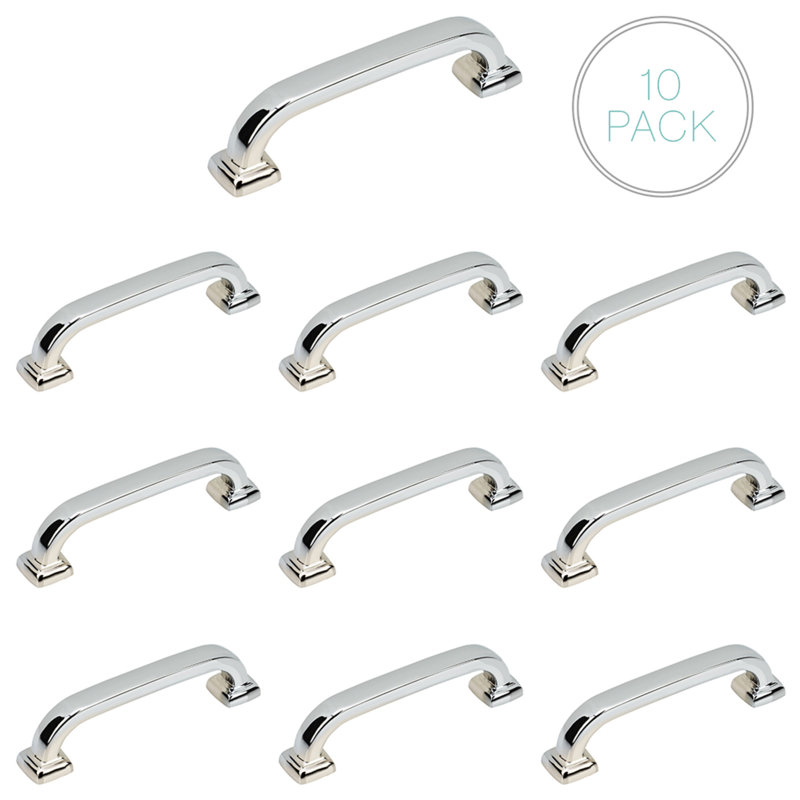 Square 3 3/4" Center Arch Pull Multipack, Polished Chrome