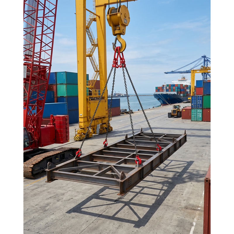 Élingue à chaîne de 3/8 po x 10 pi avec crochets, chaîne de levage robuste de 11 000 lb / 5 tonnes avec 4 crochets à griffes et longueur réglable pour un usage industriel, industriel et moteur