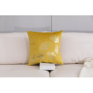  Gold Ginkgo Square Pillow Cover